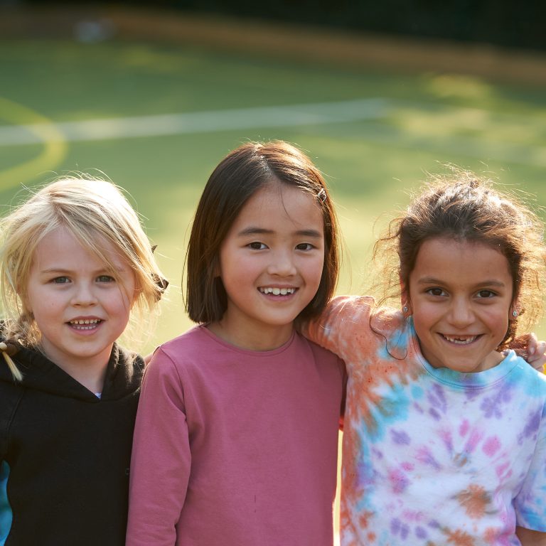 little girls smiling