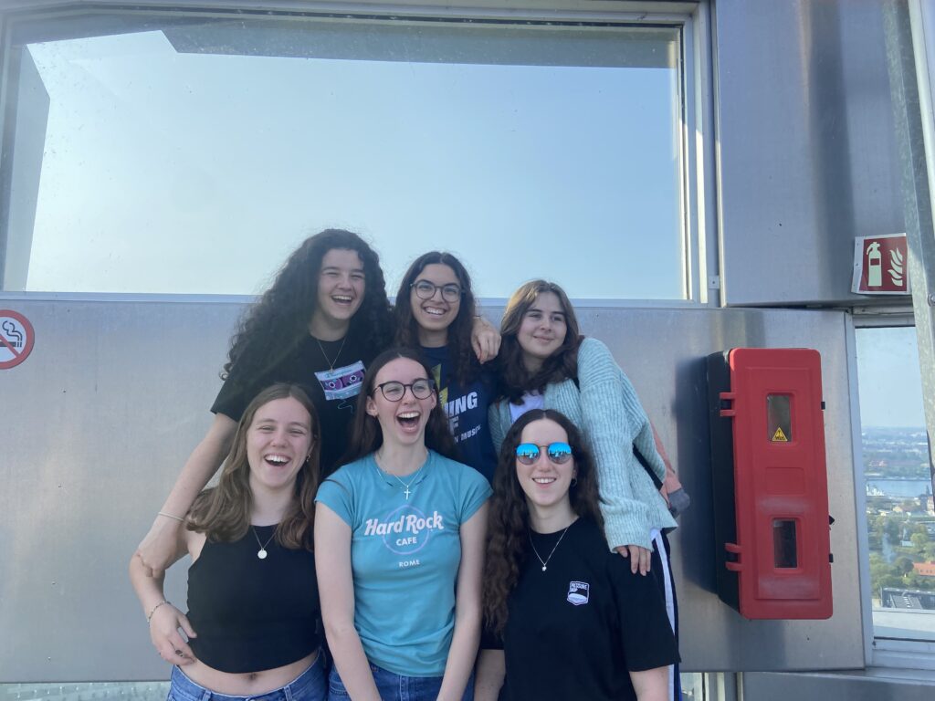 girls laughing