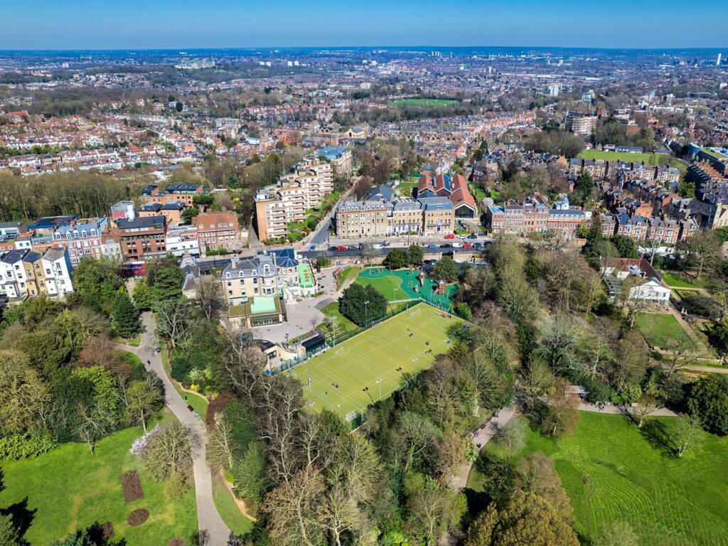 birds eye view of Channing school