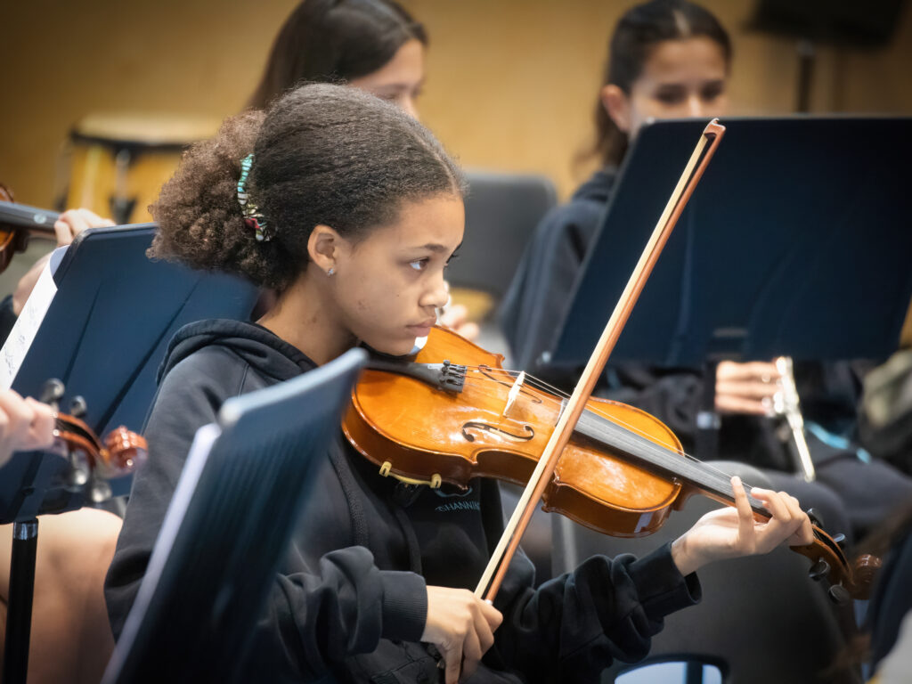 student in a concert