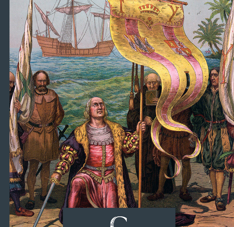 Illustrated historical scene on a beach: a nobleman kneels with a sword while banners and soldiers stand nearby, ships in the background, the CHANNING Year 12 History Journal cover text.